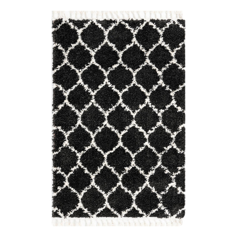 Tapis gris à motif géométrique Mitzy, Rectangle 4 pi x 6 pi