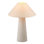 Lampe de table en céramique 18 po Novogratz X Globe, crème mat, abat-jour en tissu effilé blanc cassé, interrupteur à bascule en ligne, cordon transparent de 5 pi, bureau personnel, bureau, salon