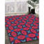 Rouge géométrique/Tapis décoratif bleu-1898118707