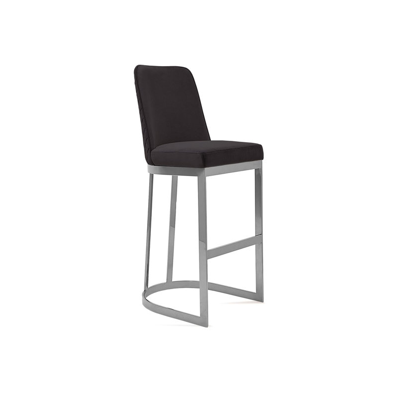 Tabouret de bar, Cadre noir / argent, Tabouret de bar (siège d'une hauteur de 31 po)