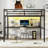 Metal  Loft Bed  with Power Outlet and LED Lighted, Space-Saving, Noise Reduced, Black-2121585903
