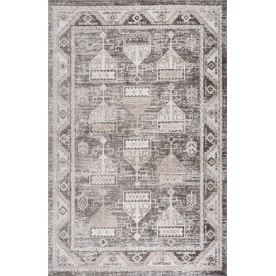 8' X 11' Beige and Brown Abstract Distressed Area Rug