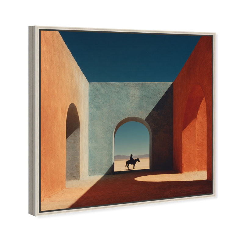 Cobalt Frontier Print by Oliver Gal, 13"H x 13"W, Silver Floater Frame