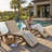 Outdoor Chaise Lounge Cushions Set of 2, Tri-Fold Water-Resistant Replacement Cushions for Patio Lounger Chairs with Hook-and-Loop Fasteners-129859815