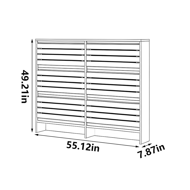 Kidwelly, 49.21" H x 55.12" W x 7.87" D, Dark Brown Wood