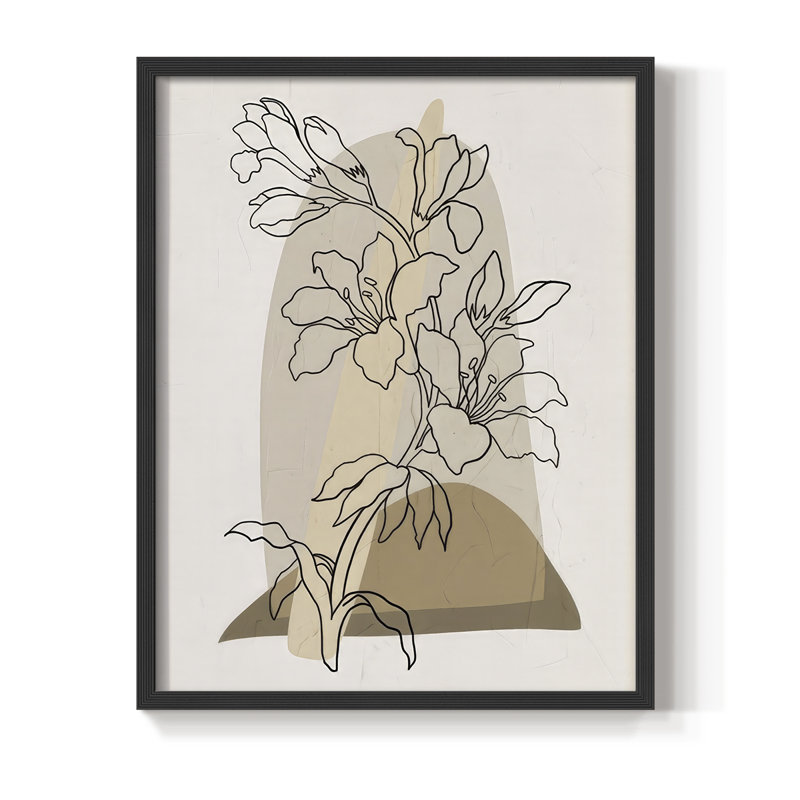 «Modern Botanical I», H 21 po x l 17 po, Noir, noir, noir, noir
