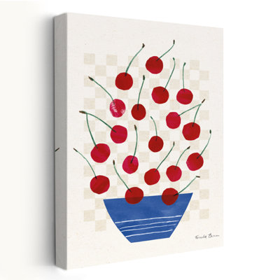 Red Falling Fruit I - Blue Bowles Cherries - crème