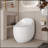 Luxury 1-Piece 1.28 GPF Single Flush Egg Shape Toilet In Glossy White
