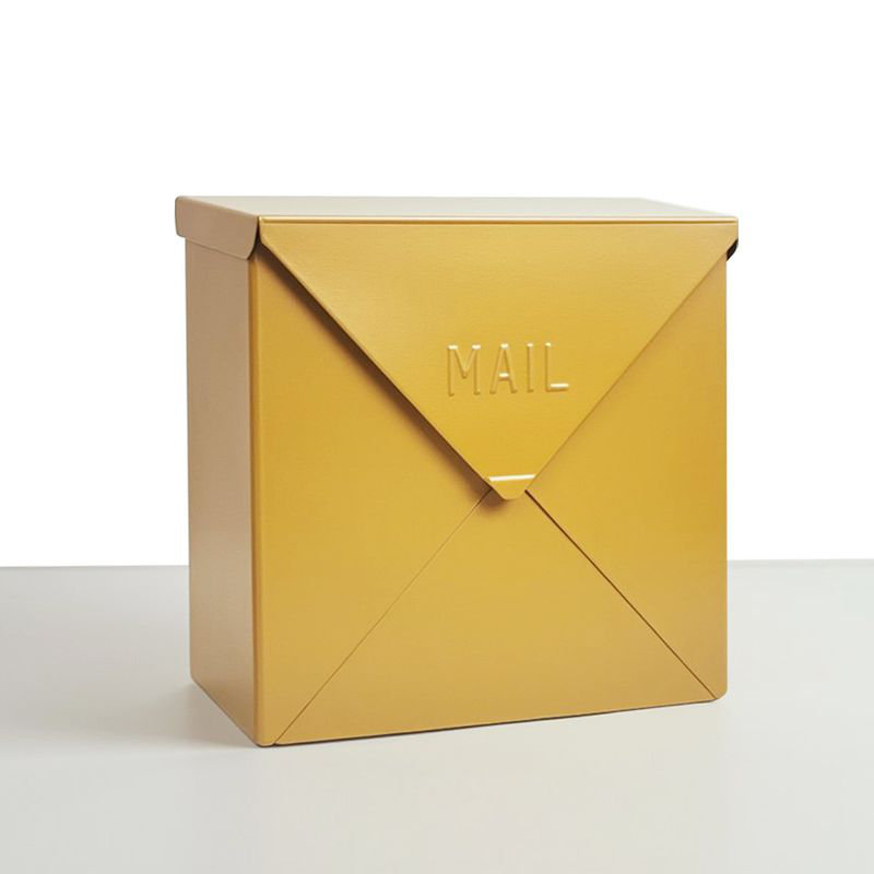 Boîte aux lettres murale Chicago, H 12 po x l 12 po x P 4,8 po, Jaune