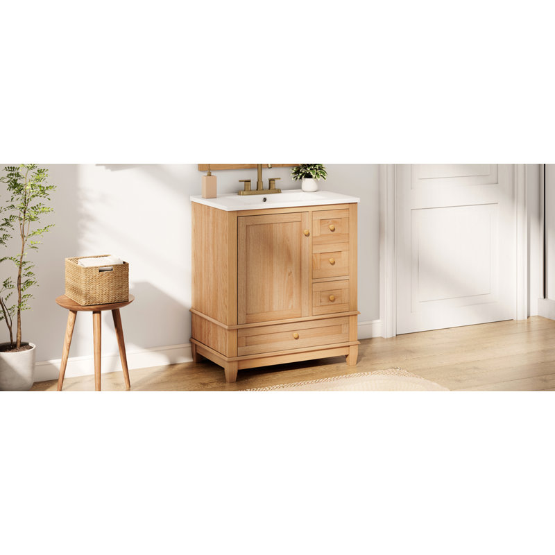 30" Bathroom Vanity with Ceramic Sink