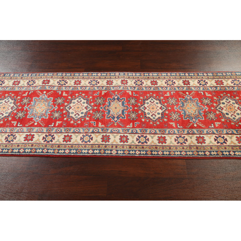 Tapis de couloir unique en laine noué à la main 2 pi 8 po x 8 pi 2 po New Age