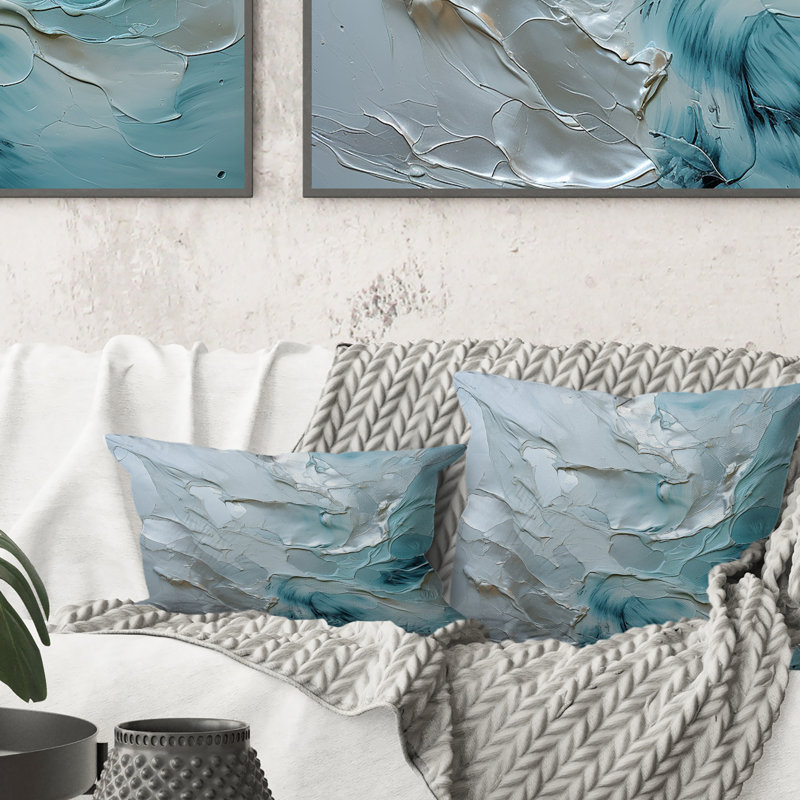 Coussin Silver Shimmer - Abstract Landscape