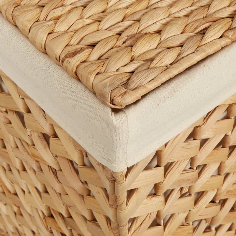 Laundry Basket with 3 Sections Water Hyacinth