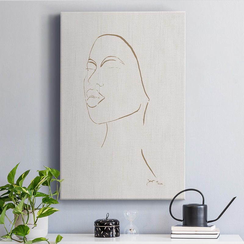 Portrait croquis II - peinture sur toile tendue, L 8 po x H 12 po