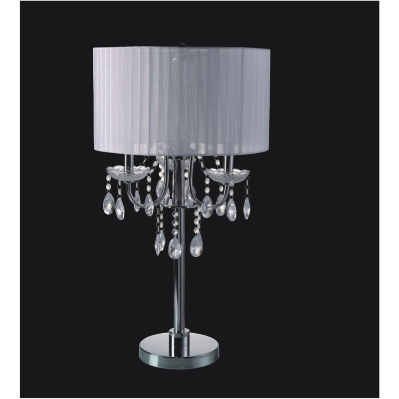 LAMPE DE TABLE INSPIREE BLANCHE / CRISTAL 29,5 "H (1PC / CTN) (1,58 / 9,10), Blanc