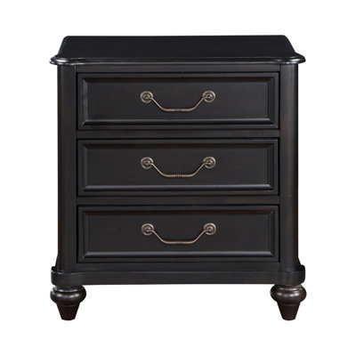 Table de chevet 3 chambres en brun anthracite, attrait classique 3 tiroirs et design envoûtant