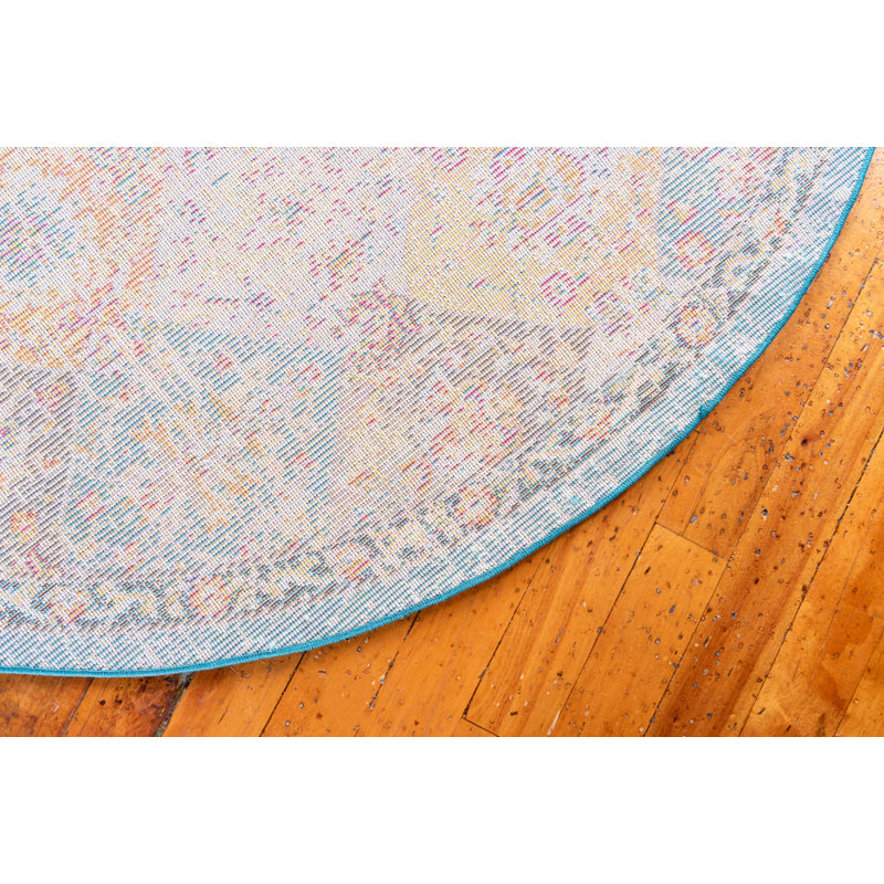Galyean Abstract Indoor Rug, Round 6'