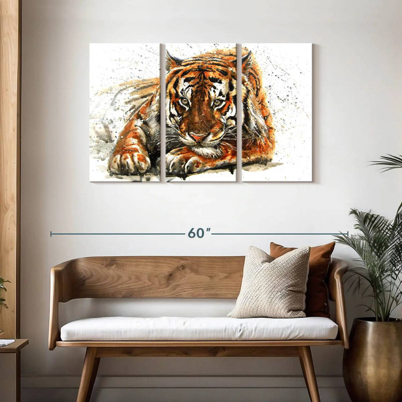 Brampt Tiger Leer, 28" H x 45" W