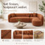 Canapé modulaire surdimensionné courbé sans os avec revêtement en chenille et coussins décoratifs-1975968218