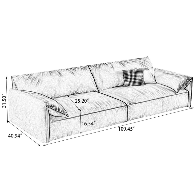 Coussin modulaire gris foncé 100% polyester, H 31,5 po x l 110,24 po x P 40,94 po, 4