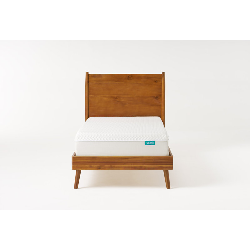 Lit plateforme en bois massif Cohron, Naturel, Lit simple