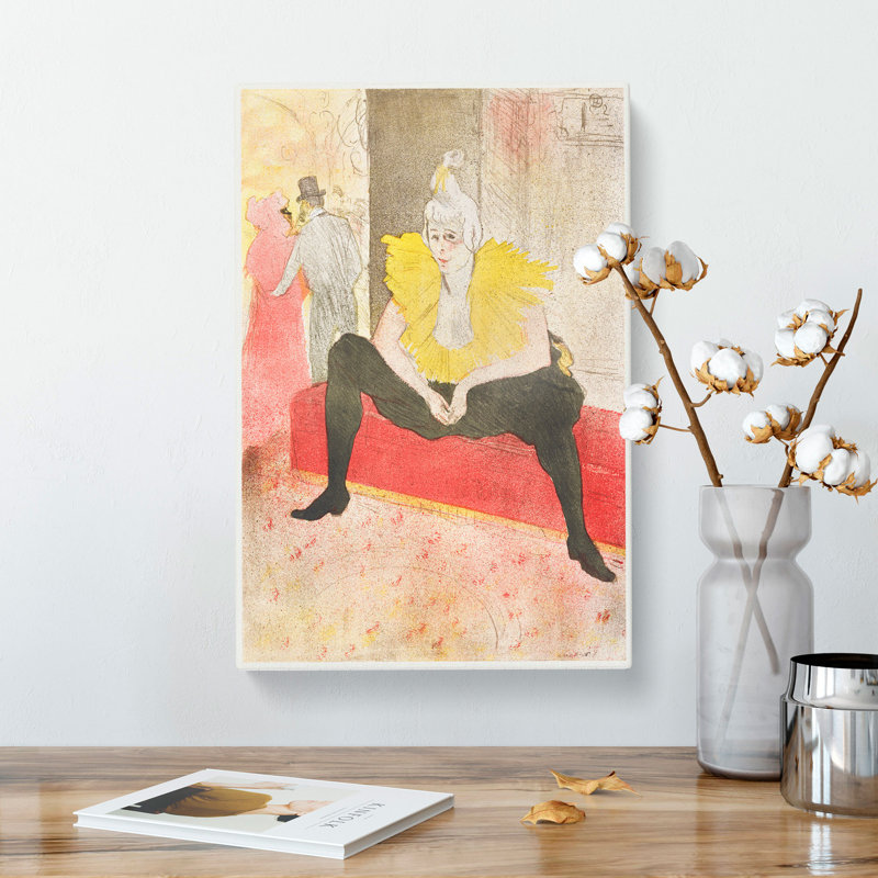 The Seated Clowness by Henri De Toulouse-Lautrec - Wrapped Canvas, 50cm H x 35cm W x 3cm D