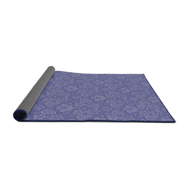 Tapis de zone bleue à motifs, Rond 3 pi