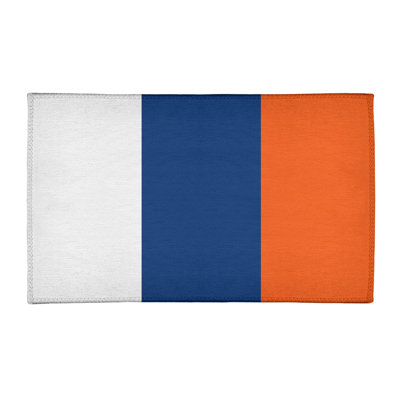 Tapis blanc rayé/bleu/orange zone orange New York