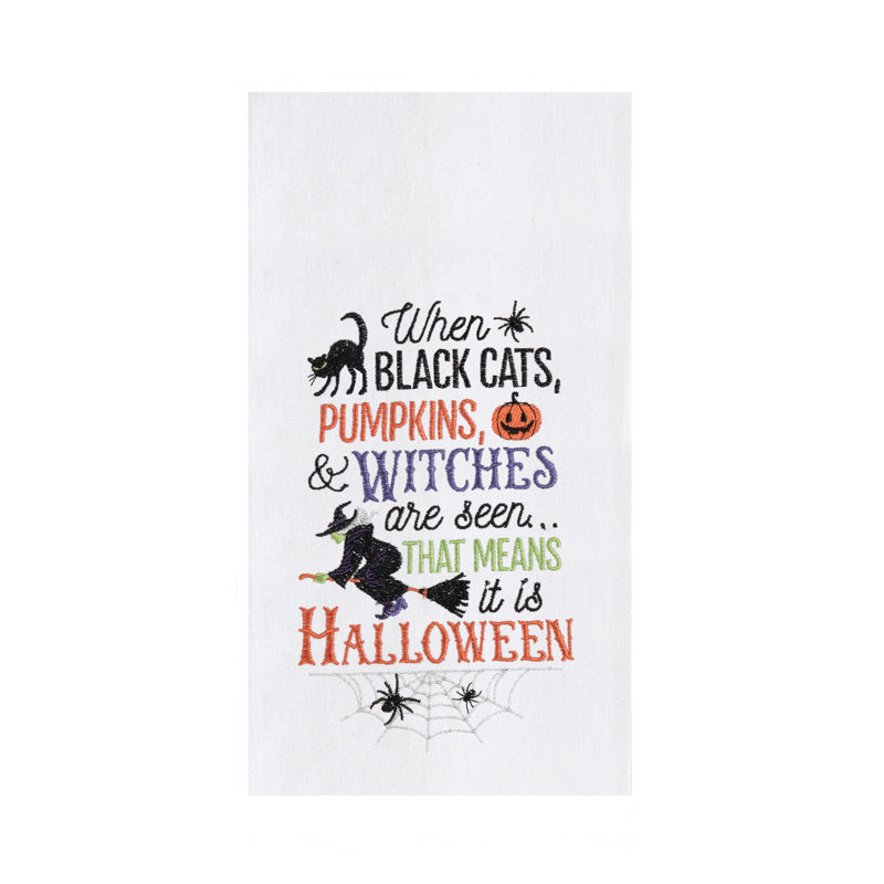 Serviette Cats Pumpkins Witches