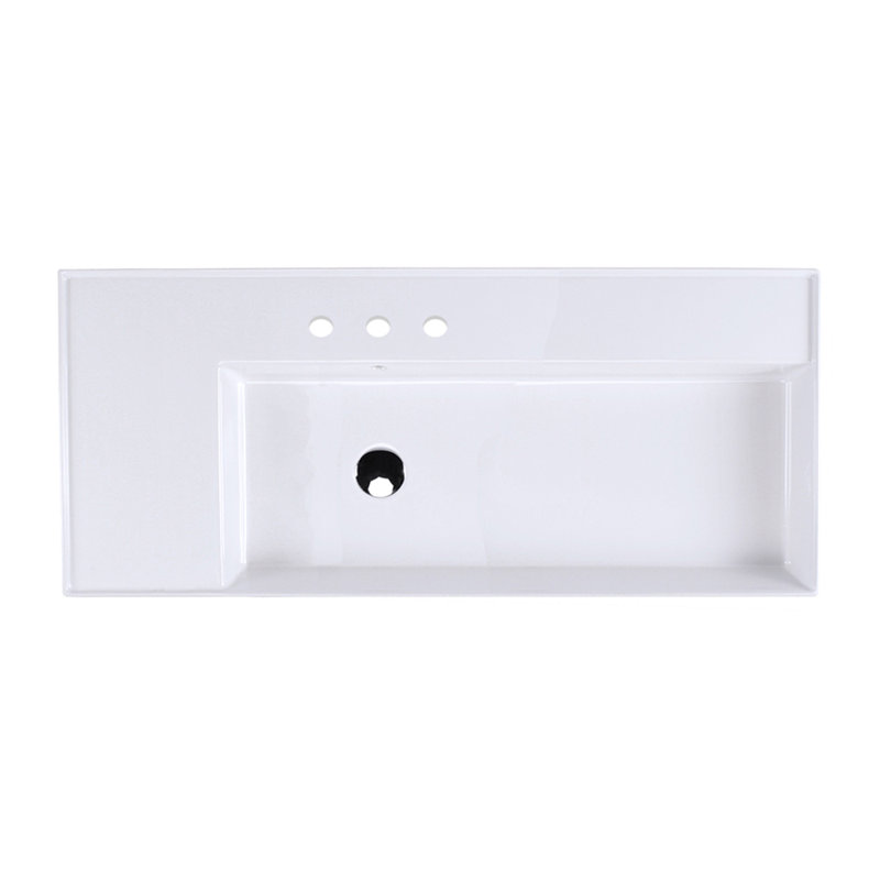 Aquaotto 48'' L Bathroom Sink, 3 Hole - 8" Centers