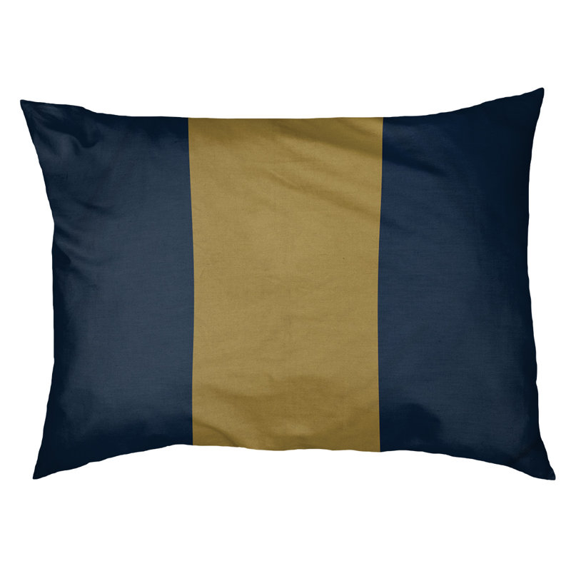 Coussin Golden State, Grand (l 40 po x P 30 po x H 6,5 po), Bleu / Or / Bleu