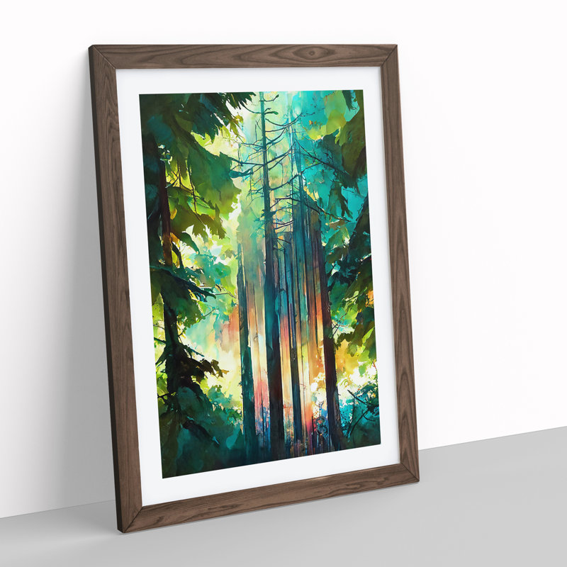 Forest Portrait No.1 Abstract - Single Picture Frame Painting, 34cm H x 25cm W x 2cm D, Walnut