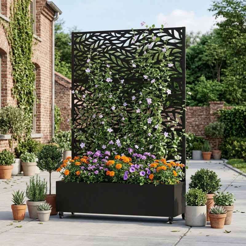 Boîte à fleurs avec métal H 72 po x l 47 po Acre, H 72 po x l 47 po