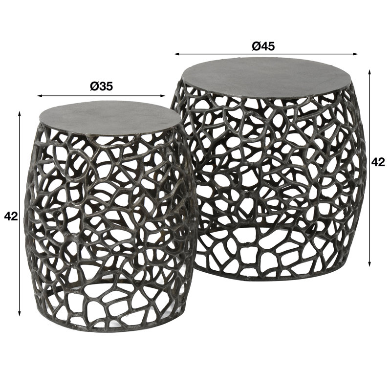 Doveton Drum End Table Set