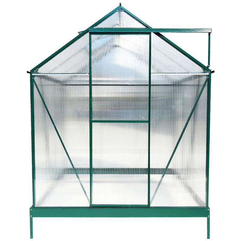 6.3'*6.2'*7' Polycarbonate Greenhouse, 96.8" H x 75.2" W x 75.2" D, Green