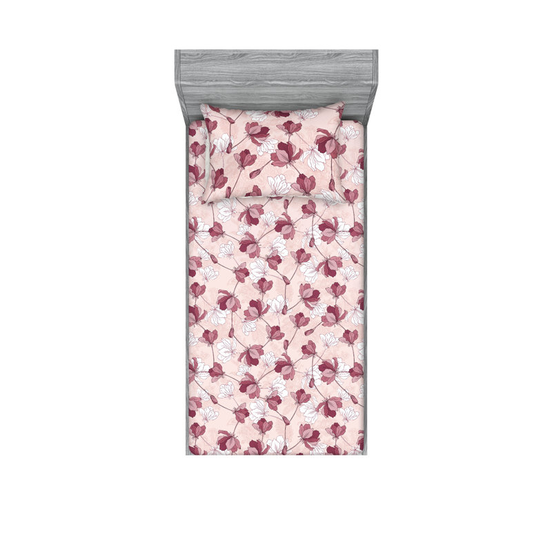Drap-housse et taies décoratives 3 pièces Ambesonne, Ensemble de draps pour lit simple avec 1 taie d'or