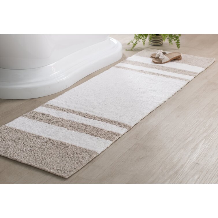 Bilst Cotton Reversible Bath Rug Highland Dunes Color: Taupe, Size: 24 x 72