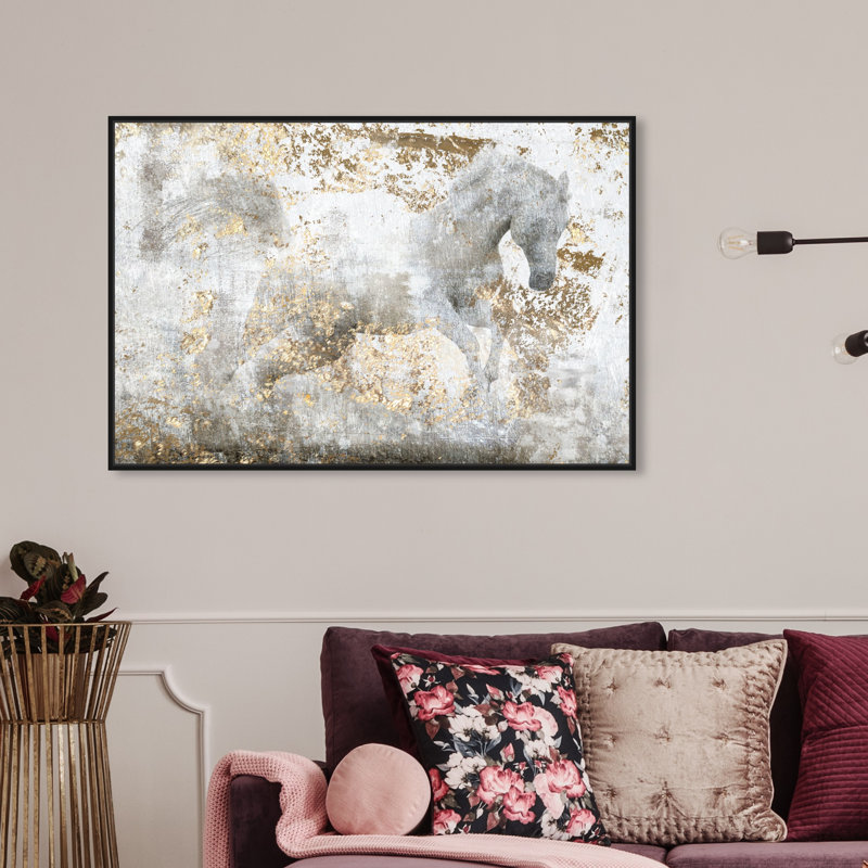 «Animals Courir», reproduction d'art graphique, L 36 po x H 24 po, Cadre noir