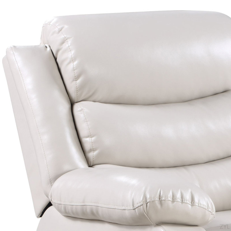Fauteuil inclinable électrique en cuir synthétique, Manuel - levier / poignée, Beige