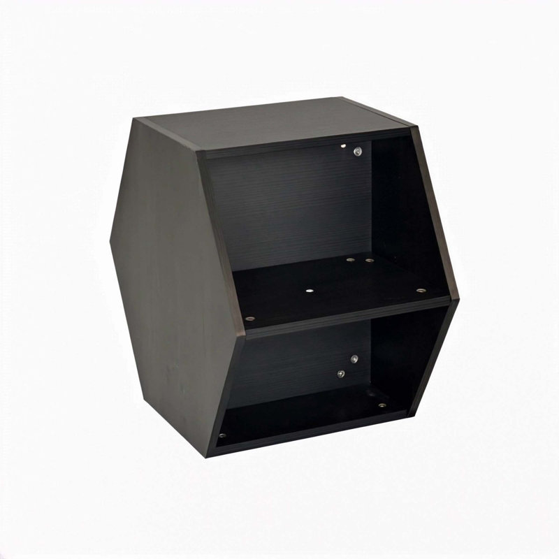 23.62"H Hexagonal Coffee Table Side Table(1Pc), Black Brown