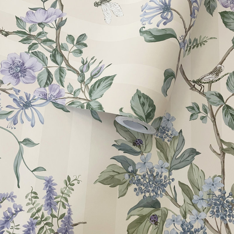 Hampton Gardens Neutral, Blue Cream