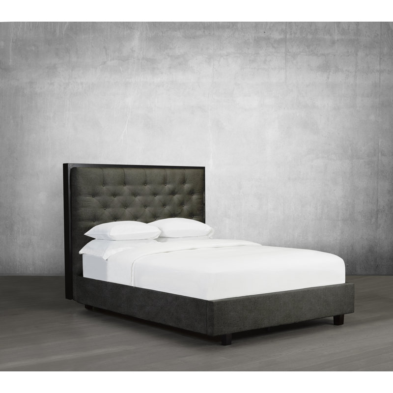 Lit plateforme en tissu d’ameublement, Pierre, Grand