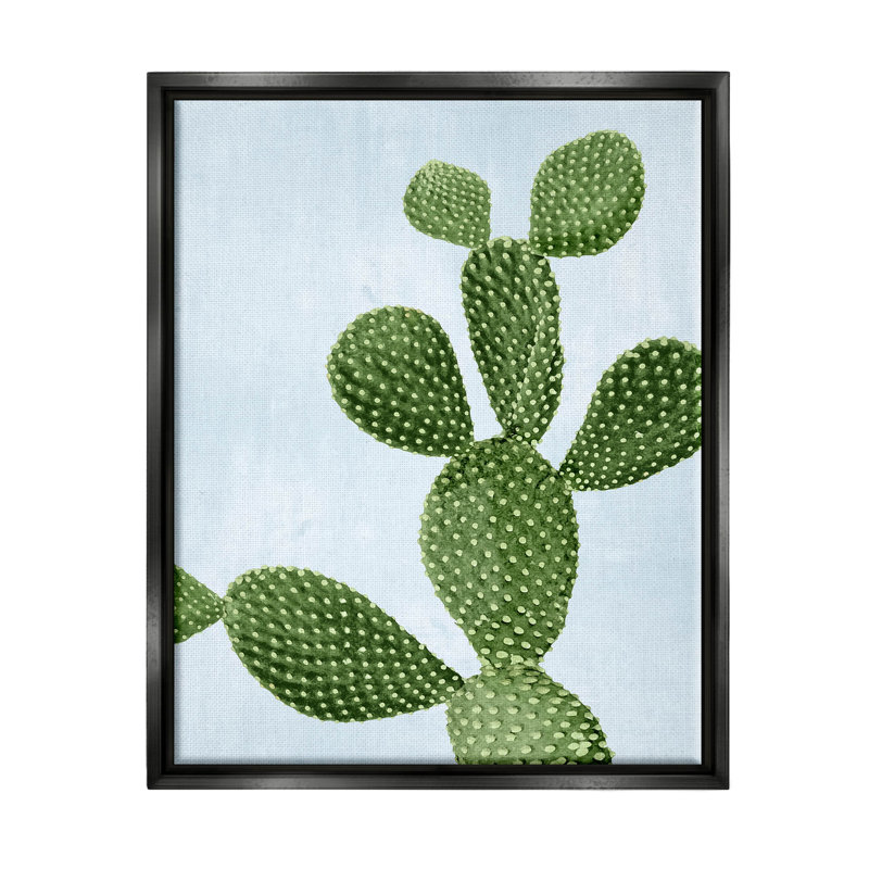 Art mural sur toile flottant Prickly Pear Desert Cactus par Mia Jensen, H 31 po x l 25 po x P 1,7 po
