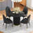 Modern Round Dining Table Set With Upholstered Chairs, Pedestal Base Kitchen Set For 2-4, Space-Saving Breakfast Nook Furniture-436762222-437119276-437119441