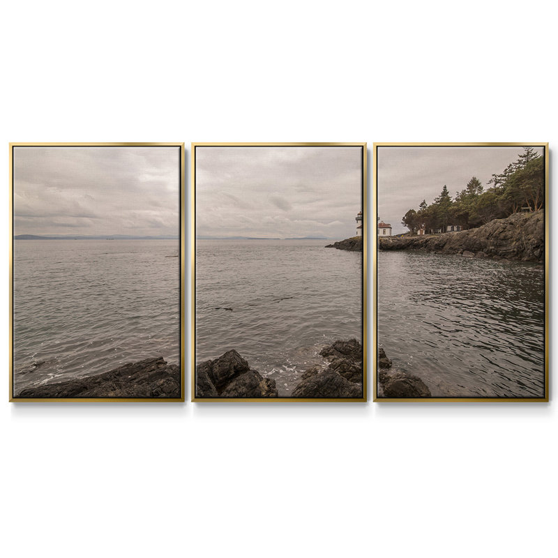 " Solitary " 3 - Pieces, 24" H x 48" W x 2" D, Gold