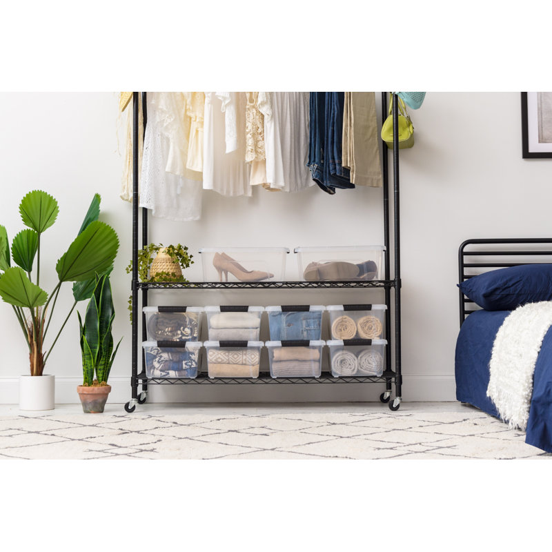 Clear Plastic Stackable Under Bed Storage Box with Lid