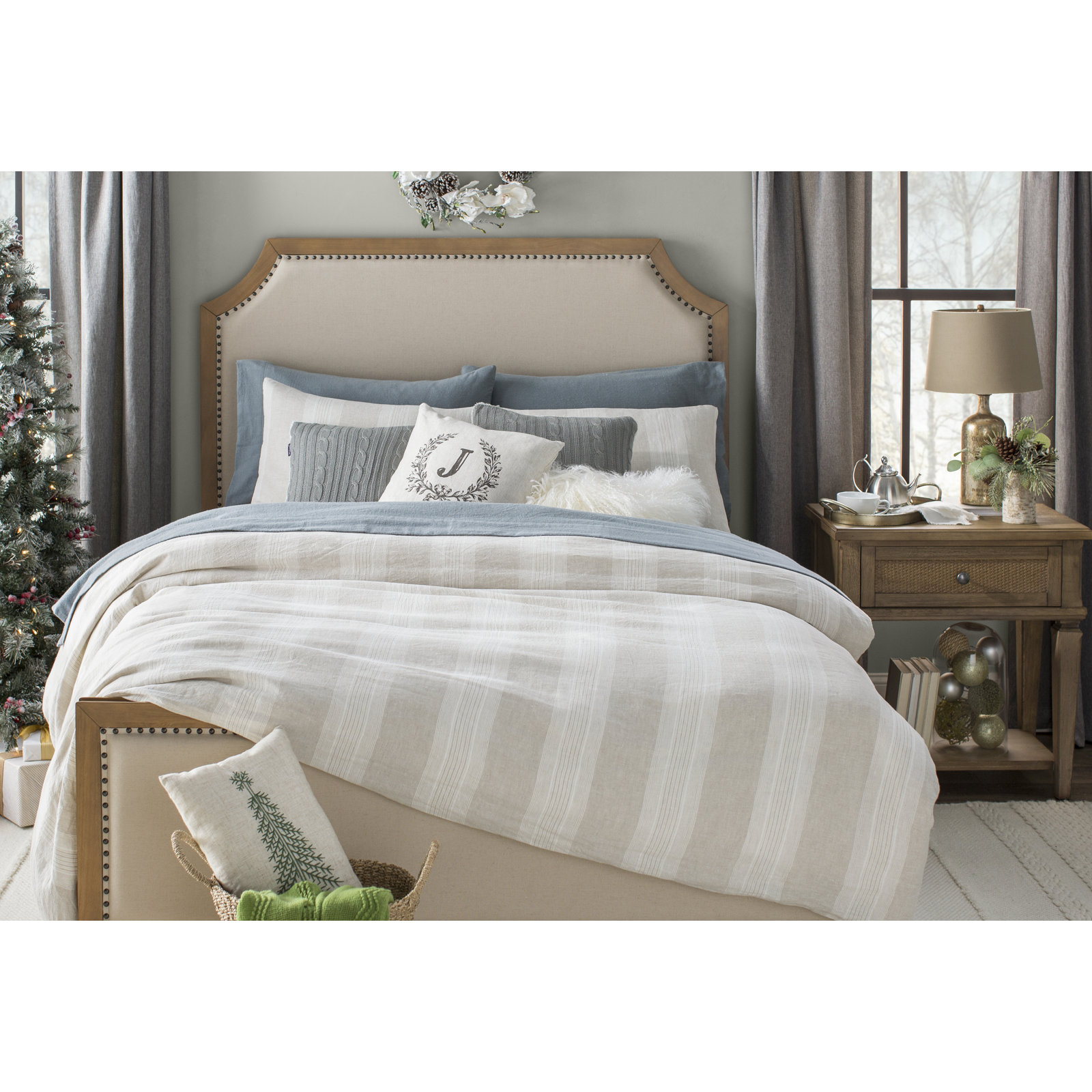 Iyana Wool Lumbar Throw Pillow, Ivory, 12"H x 20"W