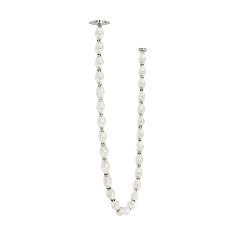 Collier 240 Chandelier, 89.7" H x 2" W x 2" D, Polished Nickel