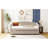 Upholstered daybed Twin Size with Two Drawers and Wood Slat-1981172821