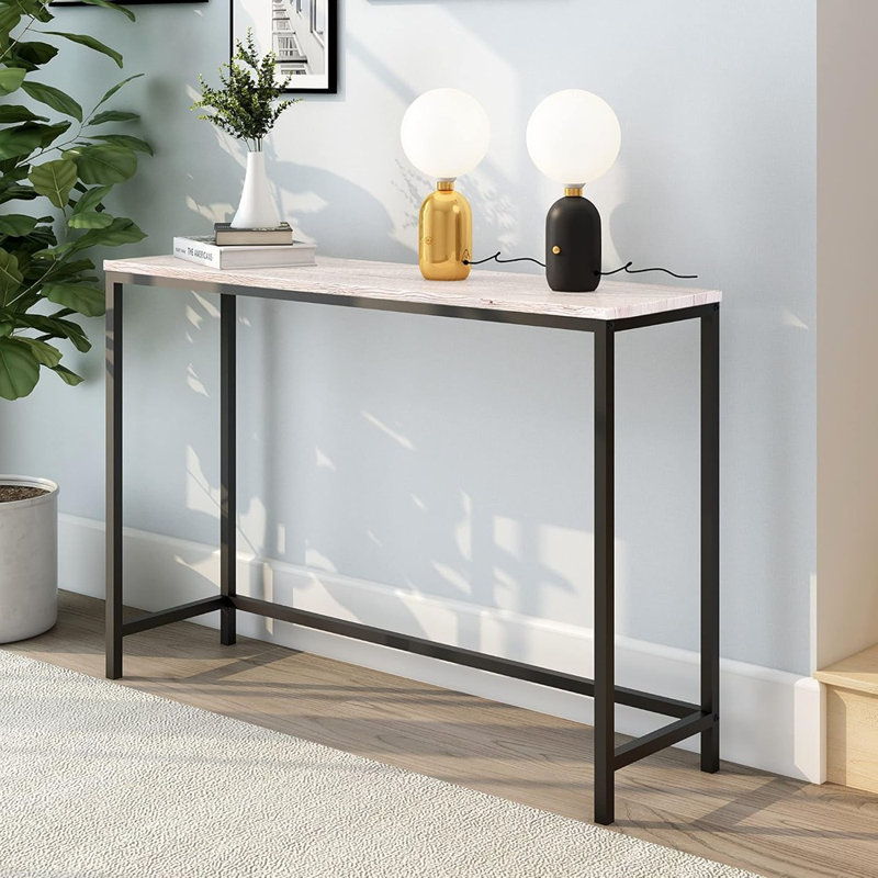 Narrow Entryway Console Table – White Oak